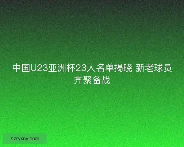 中国U23亚洲杯23人名单揭晓 新老球员齐聚备战